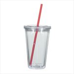 Clear with Red Straw